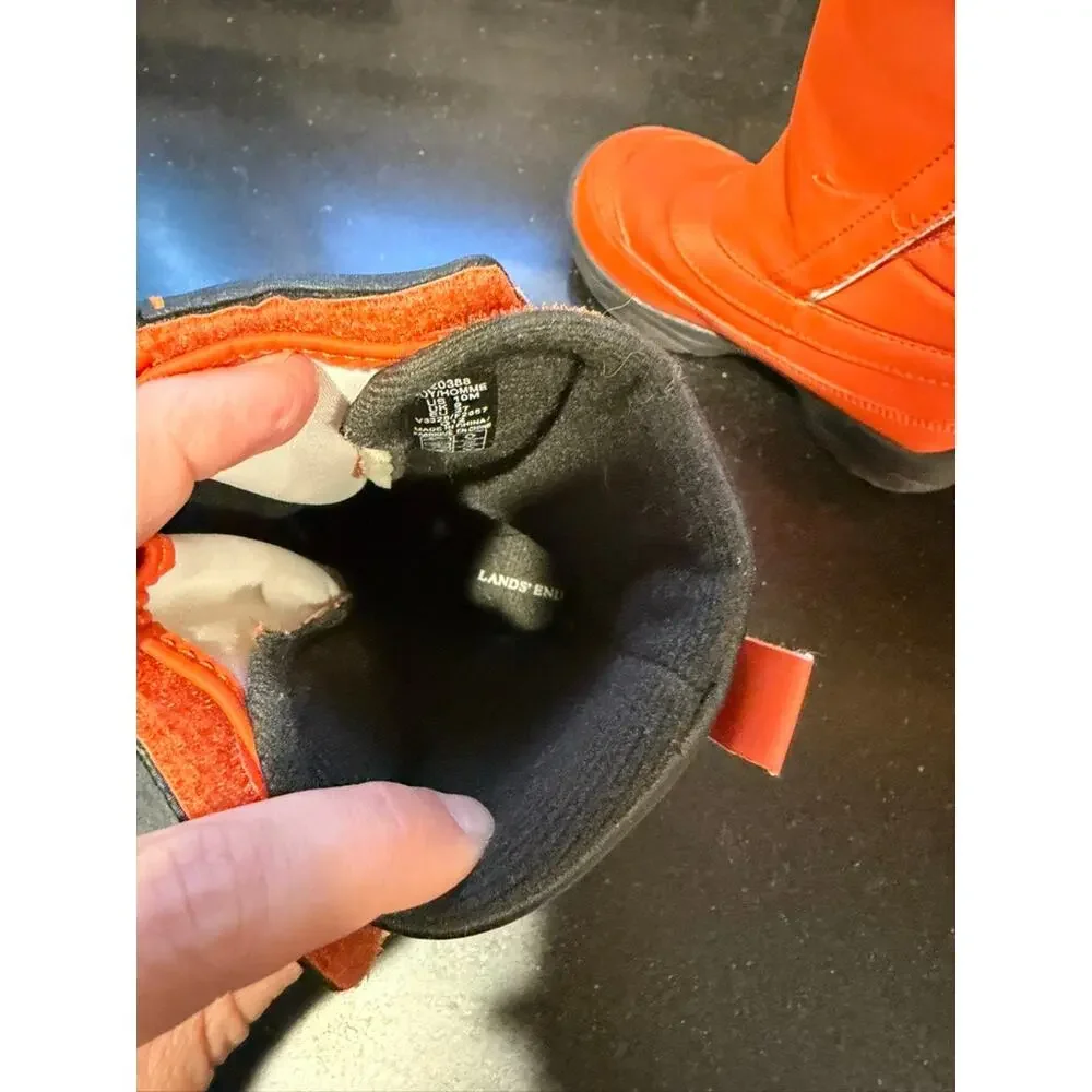 Lands' End Orange Snow Boots Kids Size 10M